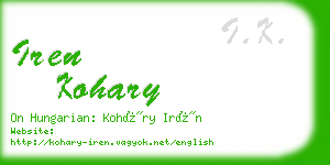 iren kohary business card